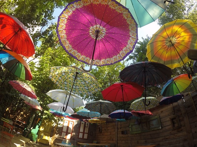 Bucharest under umbrellas